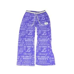 NBA Los Angeles Lakers Sweatpants Mens Medium Purple - All Over Logo